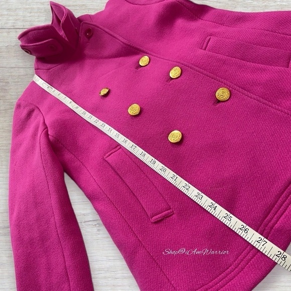 J. Crew fuchsia pink double breasted stadium cloth peacoat *shop@iamwarrior - Picture 10 of 13